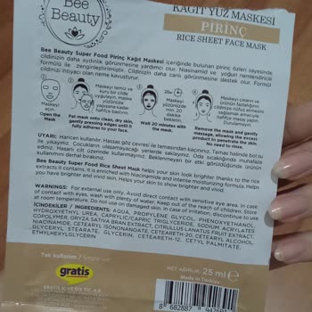 Bee Beauty Pirinç Özlü Yüz Maskesi Yüzümü Kızarttı!