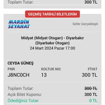 Obilet Midyat Diyarbakır Sorunu