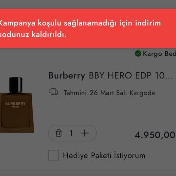 Boyner Kampanya Kod Hatası Veriyor