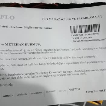 FLO Ayakkabı Ürün Değişim Talebinin Reddi