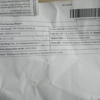FLO Ayakkabı Ürün Değişim Talebinin Reddi