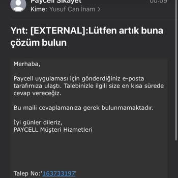 Paycell Güvenlik Nedeni İle Oturumuz Sonlandırılmıştır