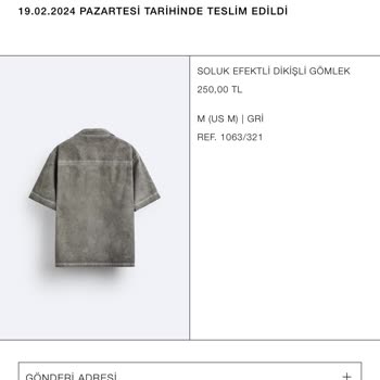 Zara Geri İade Sorunu
