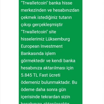 Trwalletcoin.com Dan. Şikayetçiyim Paramı Vermiyor
