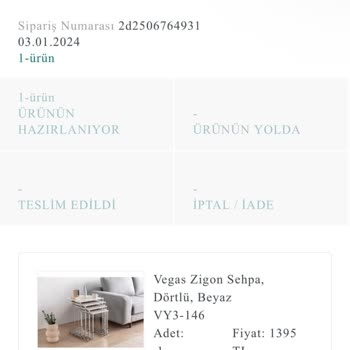 Vivense Ürün Teslimatı Yapmıyor