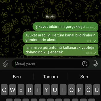 Telegram Adıma Ait Taklit Hesap