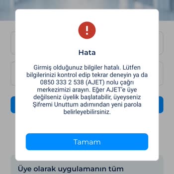 Ajet Uygulaması Giriş Sorunu Ve Müşteri Hizmetleri Erişim Problemi