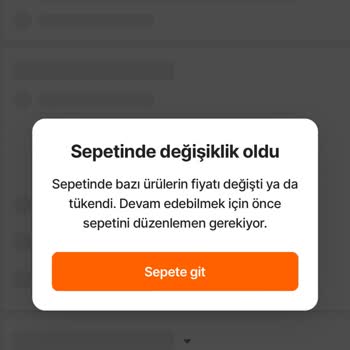 Hepsiburada “Sepetinde Değişiklik Oldu” Hatası