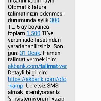 Akbank Otomatik Fatura Talimatı İade Kampanyası