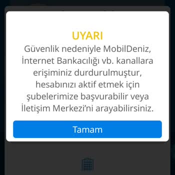 Denizbank Güvenlik Nedeniyle Hesabım Donduruldu