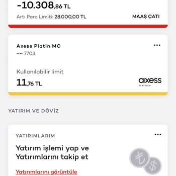 Akbank Axess Kredi Kartı Limit Sorunu