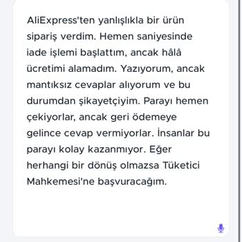 Ürünleri İade Edin Elime Gelmedi Bile