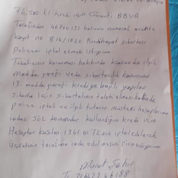 Garanti Bankası Kredi Sigorta Poliçe İptali
