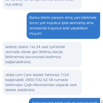 Obilet.com Koşulsuz İptal Başarısız