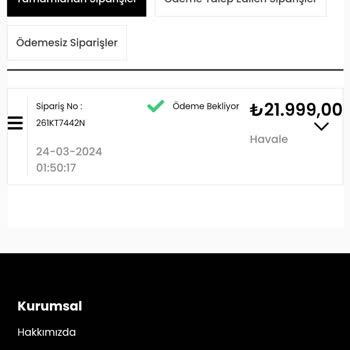 Evofone Ödeme Durumu Bilgilendirme