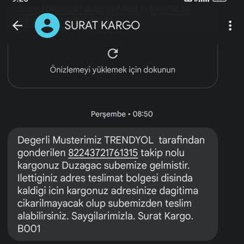 Sürat Kargo Bildirmeden Kargo Mu İade Ediyor.