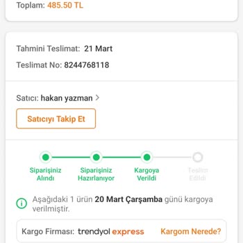 Trendyol Kendi Kusuruyla Urunu Göndermeyip Parayı Da Etmiyor.