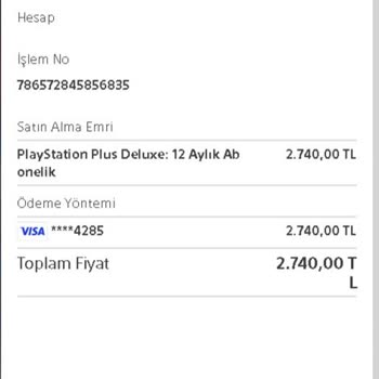 PlayStation Türkiye İzinsiz Yıllık Üyelik Ücreti Çekme