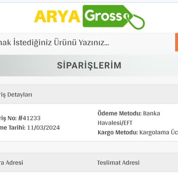 Arya Gross Ödemesini Yaptığım Ürünü Göndermediler!