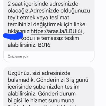 Aras Kargo "adresinizde Bulamadık" Yalanı!