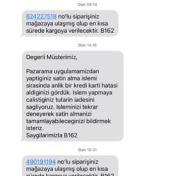 Pazarama Hatalı İşleme Ait İadeyi Yapmıyor