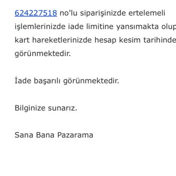 Pazarama Hatalı İşleme Ait İadeyi Yapmıyor