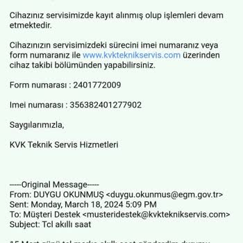 TCL Mt 42X Akıllı Saat, Müşteri Temsilcileri Ve KVK Garanti İzmir Bayi