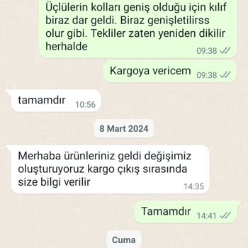 Kilifsan.com Koltuk Örtüsü Değişim Siparişimde Geri Dönüş Alamadım