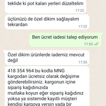 Kilifsan.com Koltuk Örtüsü Değişim Siparişimde Geri Dönüş Alamadım
