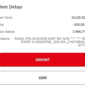 Vodafone Kolay Paket Yüklemesinde Parayı Çekti Paket Gerçekleşmedi