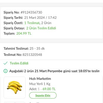 Trendyol GO Delivery Refund Rejected