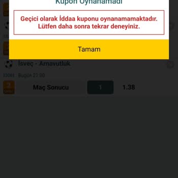 Nesine Kupon Oluşturma Sorunu Yaşıyorum