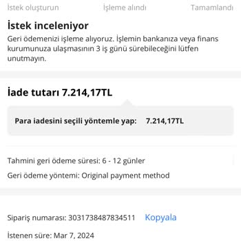 Aliexpress Sipariş İptal Edildi Geri Ödeme Yapılmadı