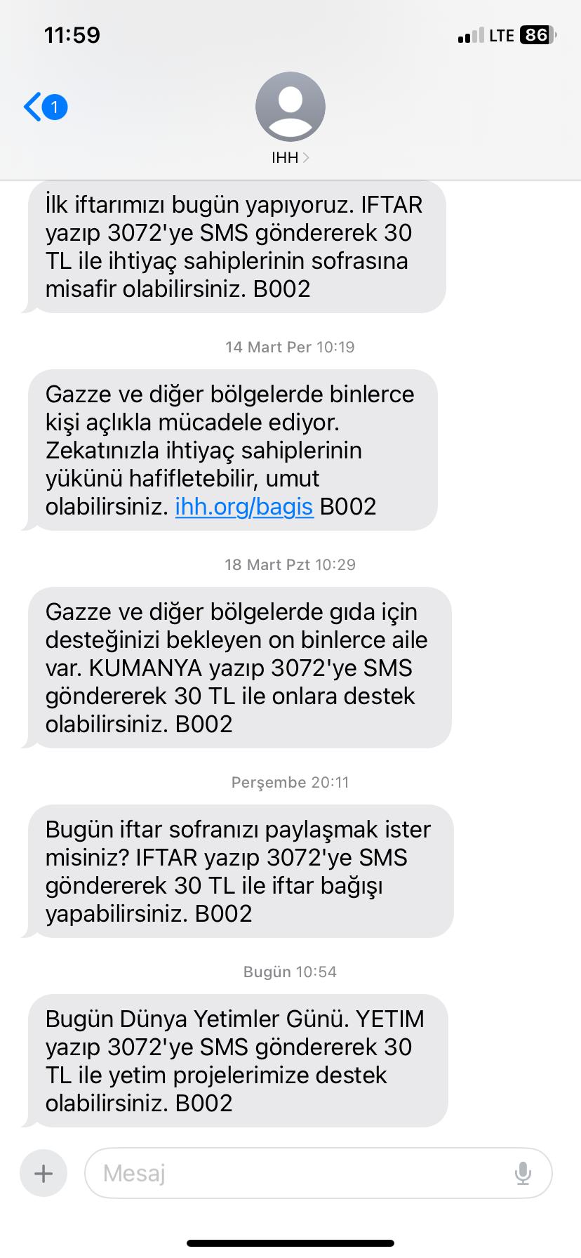 HH den Gelen Yard m SMS leri yice B kt rd ikayetvar