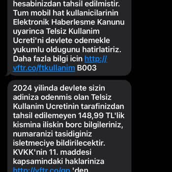 Vodafone Kabul Etmiyorum Bu Ücreti