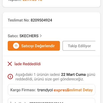 Trendyol Haksız Yere İademi Red Etti