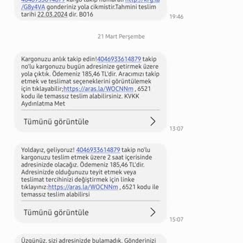 Aras Kargo Kargomu İade Etti.