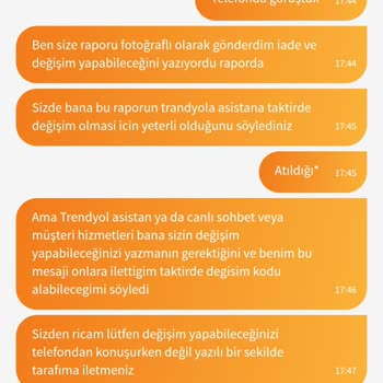 Trendyol Çevrimiçi Alışveriş Platformunda Değişim Sorunu