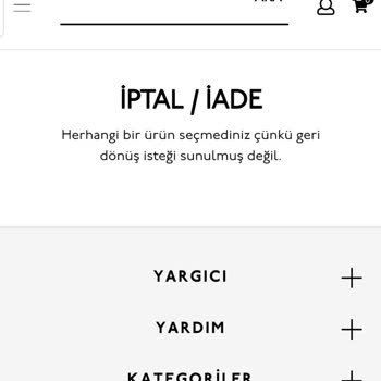 Yargıcı Markası Online Mağaza Da İade Kodu Oluşturulamıyor.