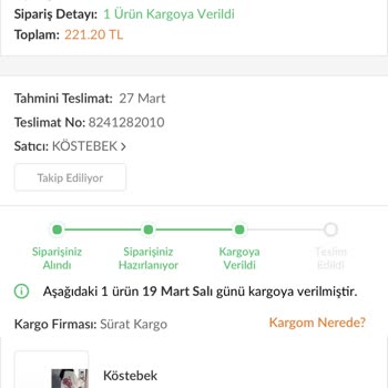 Sürat Kargo Bir Haftadır Kargom Gelmedi