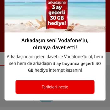 Vodafone Arkadaşını Davet Et Kampanyası Eksik.