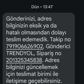 Trendyol Doğru Adrese Teslim Edilmeyen Ürün Ve Yaşanan Kargo Sorunu
