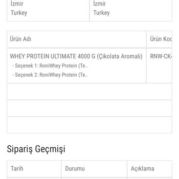 Ronic Nutrition Whey Protein Tozu Kargo Sorunu