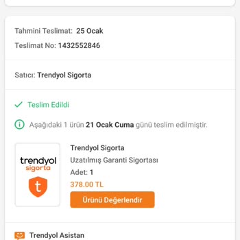 Trendyol Uzatılmış Sigorta Sorunu