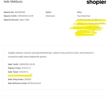 Shopier Para İade Mağduriyeti!