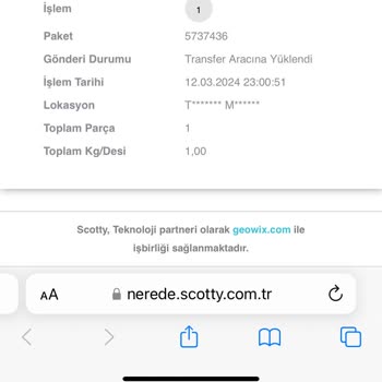 Scotty 12 Mart'tan Beri Kargomdan Haber Alamıyorum!