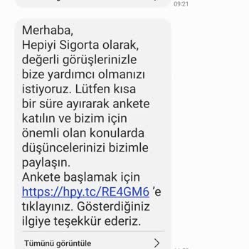 Hepiyi Sigorta Hepiyi Sürekli SMS Geliyor...