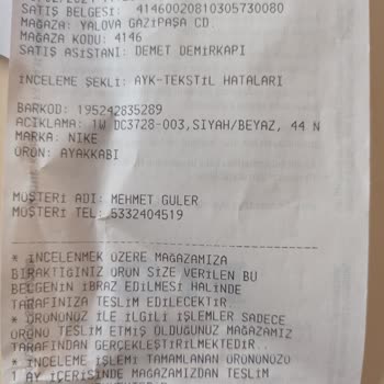 Nike Spor Ayakkabım Çok Kısa Sürede Yıprandı.