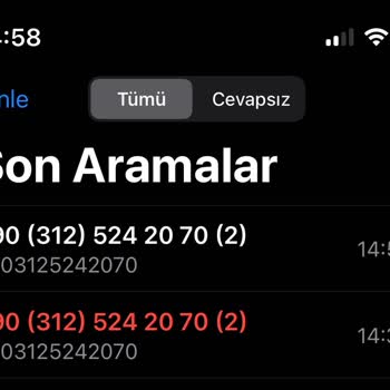 0312 524 20 70 Bilinmeyen Numaradan Aranma