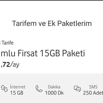 Vodafone Yüksek Tarife Önerisi
